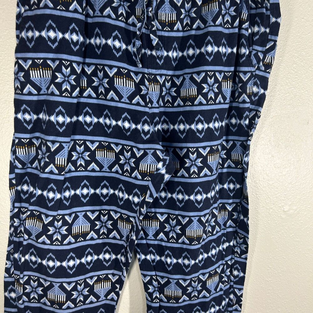 Old Navy Pajama Pants Mens XXL Navy Menorah Holiday Flannel Cozy Sleep Pants